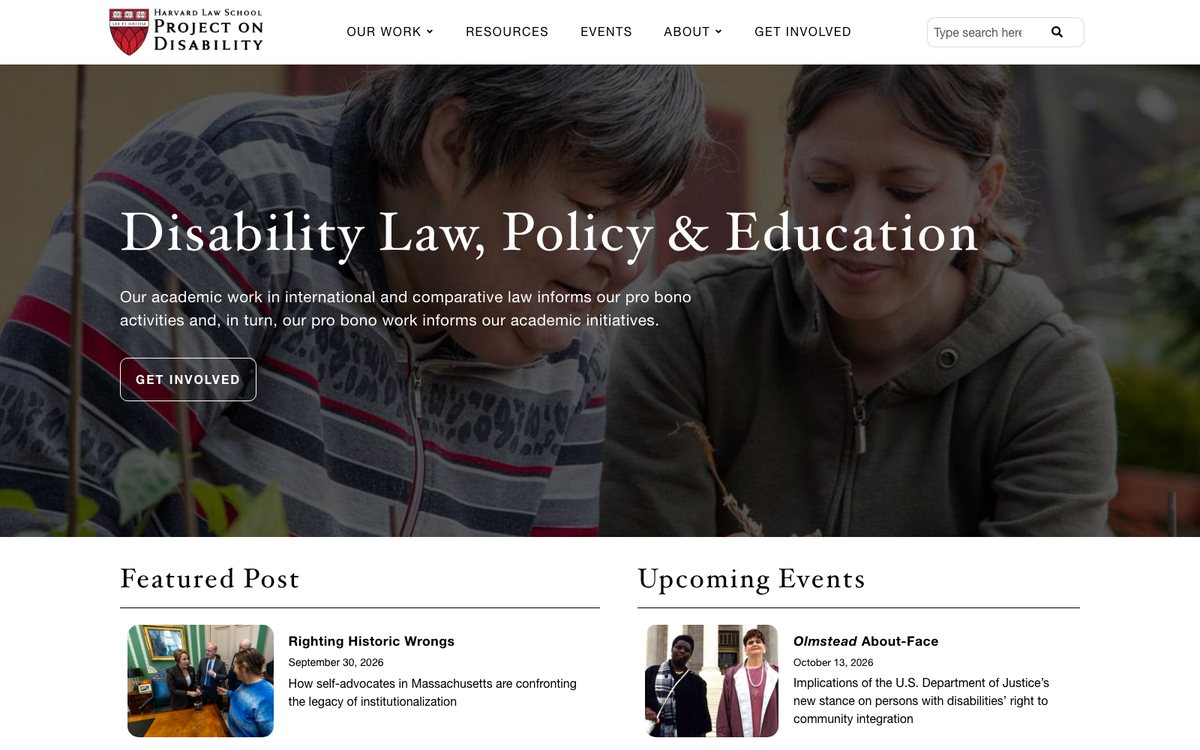 Harvard Law School Project on Disability homepage